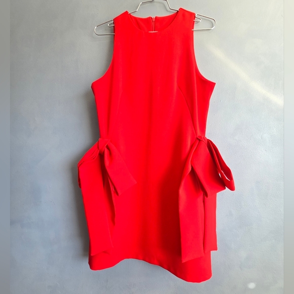 MISS ROSIER RED SLEEVELESS ACCENT BOW, MINI DRESS SIZE, M, NWOT - Picture 15 of 15